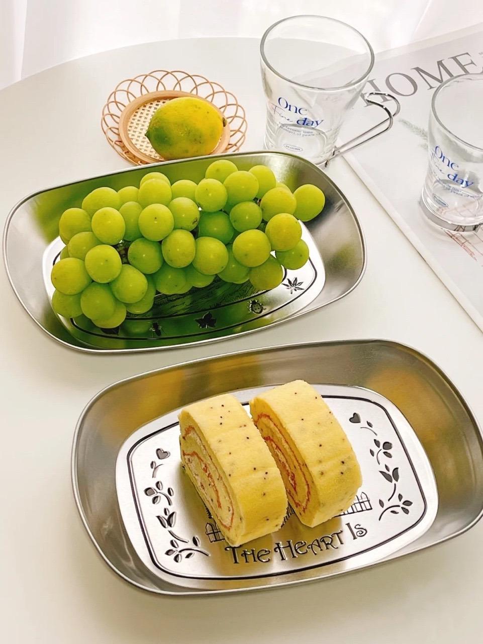 2pcs Serving Trays, Vintage Style Snack & Fruit Trays Set, Perfect for Home Decor, Coffee Table, Parties & Picnics