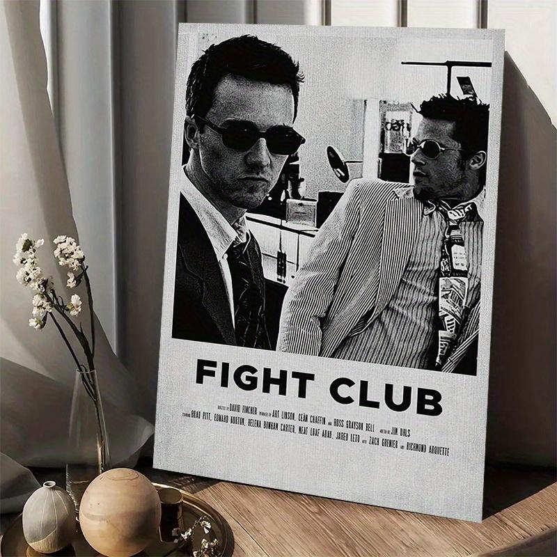 A Frameless Canvas Painting, <Fight Club> Inspired Wallless Art, - Vibrant Movie Poster Design, Perfect for Home and Office Decoration, Bright Colors, Simple and Stylish, Movie Wall Art|Minimalist Poster|Bold color design, movie theme decoration