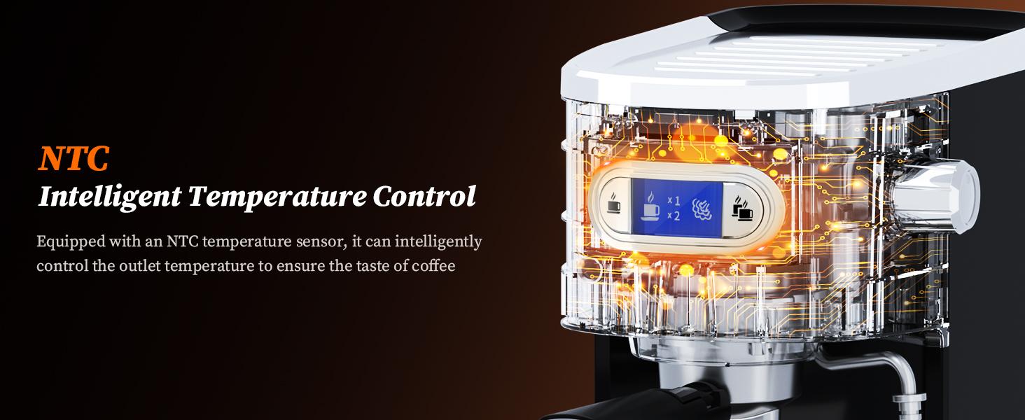Espresso Coffee Maker Machine, 20 BAR Professional Espresso Maker with Milk Frother Steam Wand, 40-1/2 Oz Removable Water Tank, PCB Temperature Control, Compact Coffee Machine for Cappuccino, Latte,1350W Espresso Coffee Maker Machine, 20 BAR Professional Espresso Maker with Milk Frother Steam Wand, 40-1/2 Oz Removable Water Tank, PCB Temperature Control, Compact Coffee Machine for Cappuccino, Latte,1350W