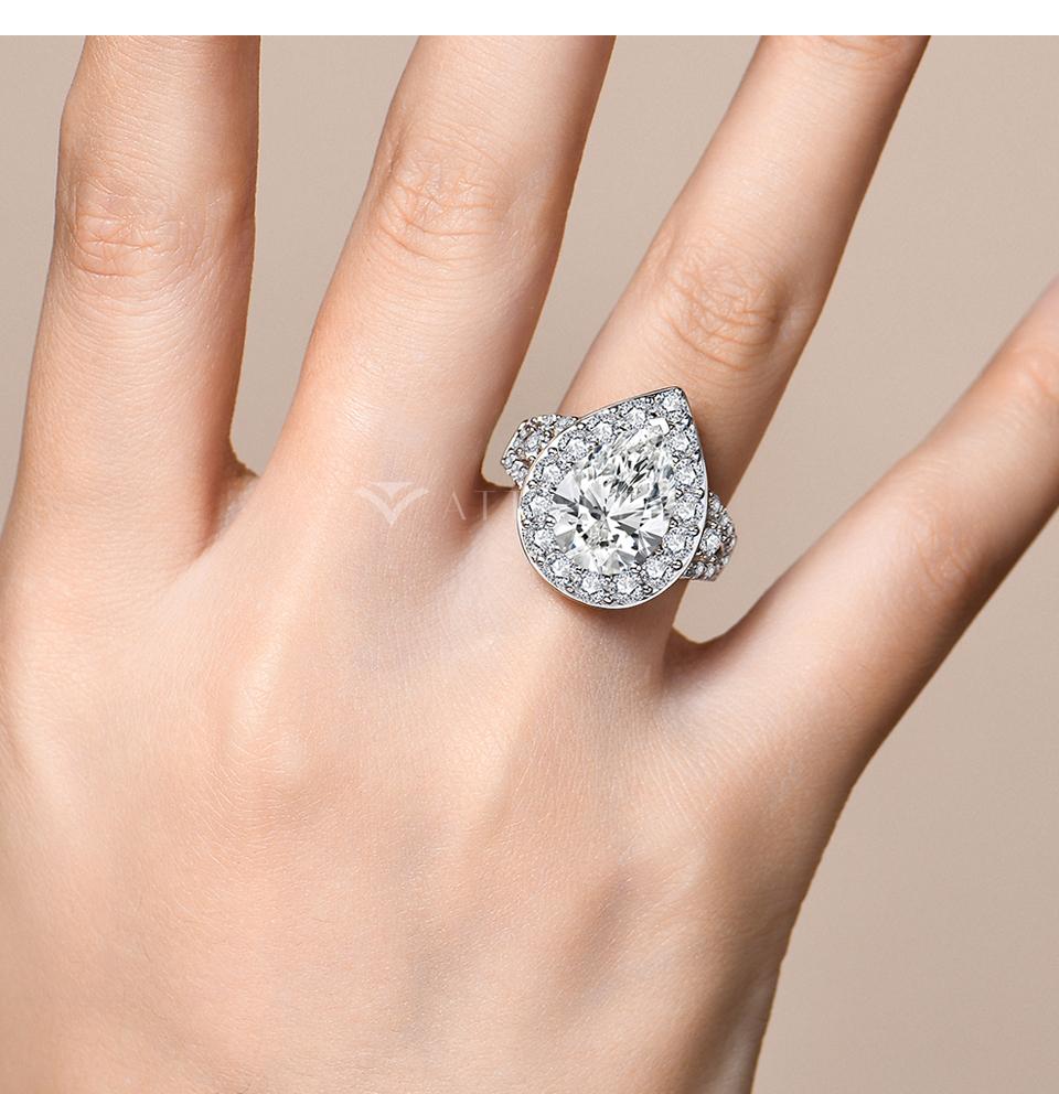 14*10mm Gorgeous Pear Cut D Color VVS1 Synthetic Moissanite Ring for Women Wedding Band Anniversary Gift R186