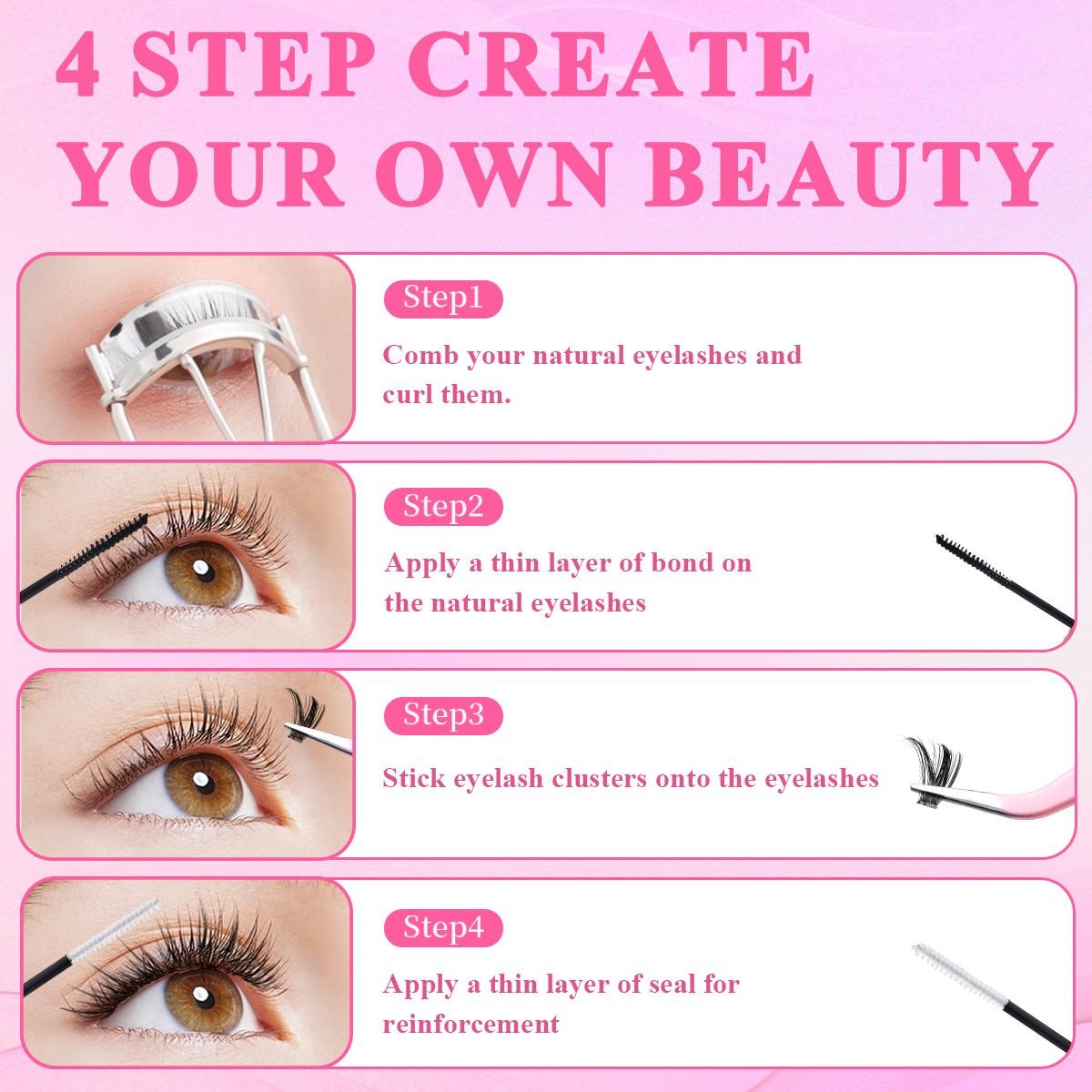 Lash Cluster Glue, 1pc/3pcs/5pcs Waterproof Bond & Seal Eyelash Glue for Clusters, Black Long-Lasting 72H Eyelash Adhesive