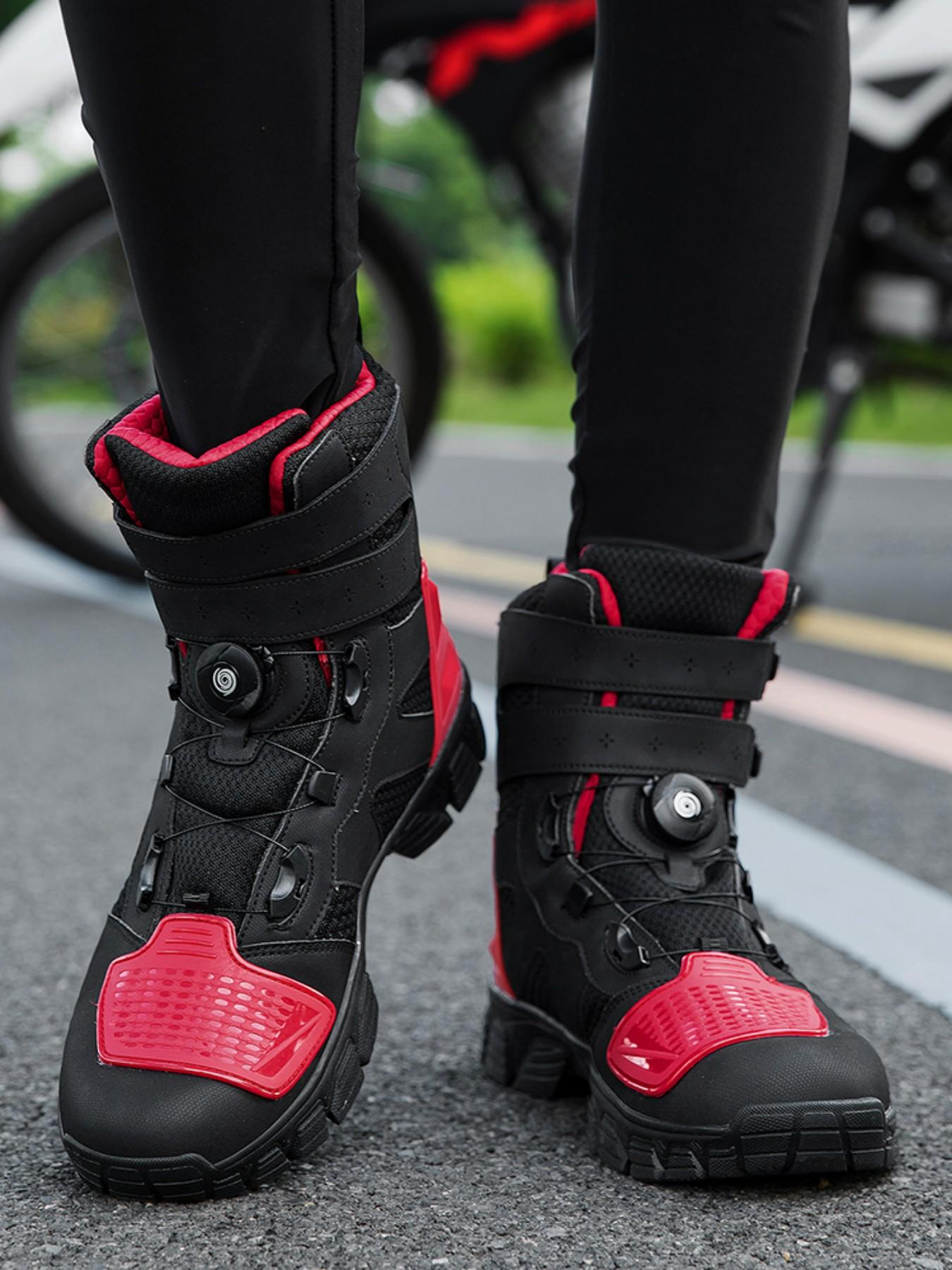 Men's Motorcycle Riding Shoes, Anti-Slip Racing Boots, Waterproof Safety Design, Comfortable and Secure, Ideal for Safe Cycling