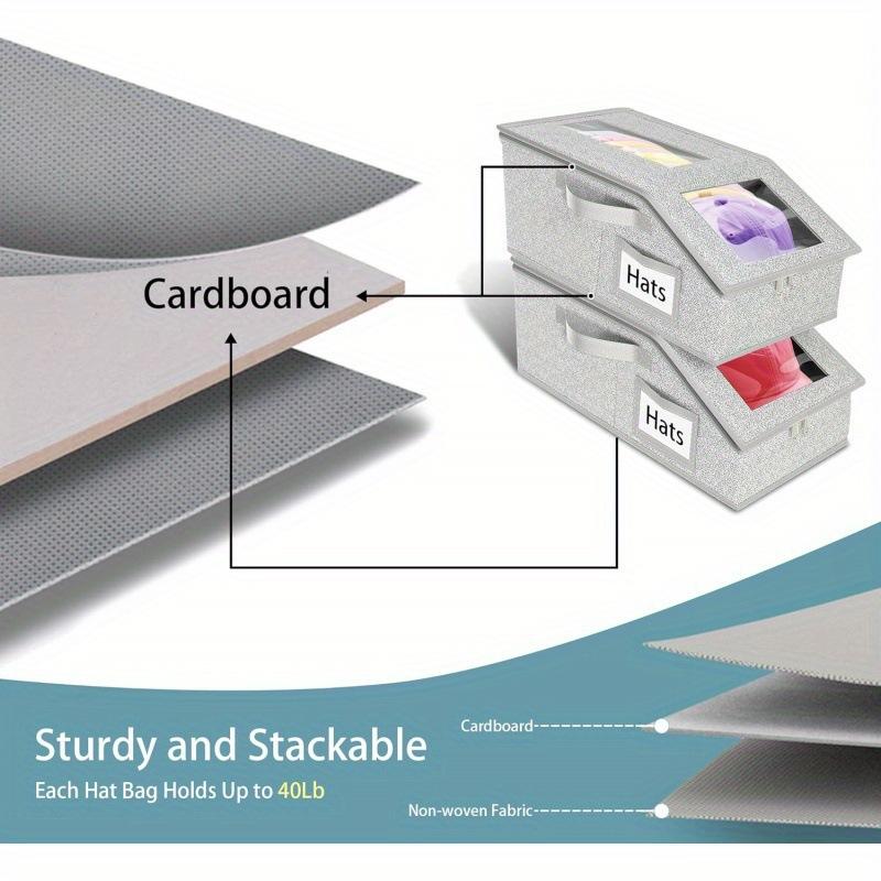 TikTok Shop Hat Storage Organizer Zipper Dustproof Large Capacity Stackable Baseball Cap Clear View Container