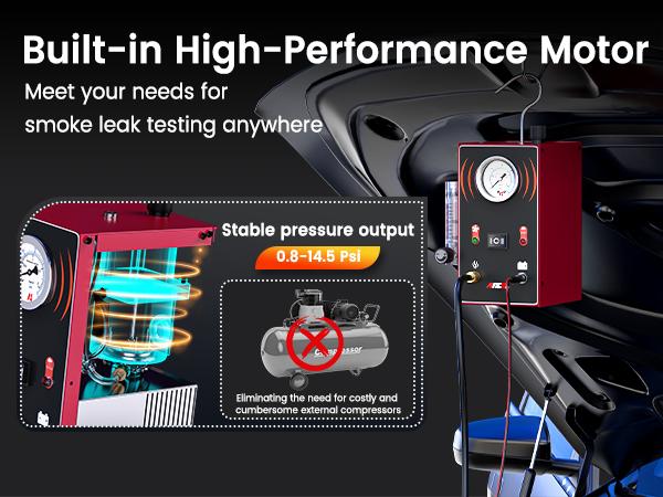 ANCEL S300 Smoke Machine with Built-in Air Pump, Pressure Gauge & Flow Meter, Dual Mode EVAP Smoke Machine Leak Tester, Vacuum Fuel Pipe System Smoke Leak Detector Automotive Diagnostic Tool Vehicle