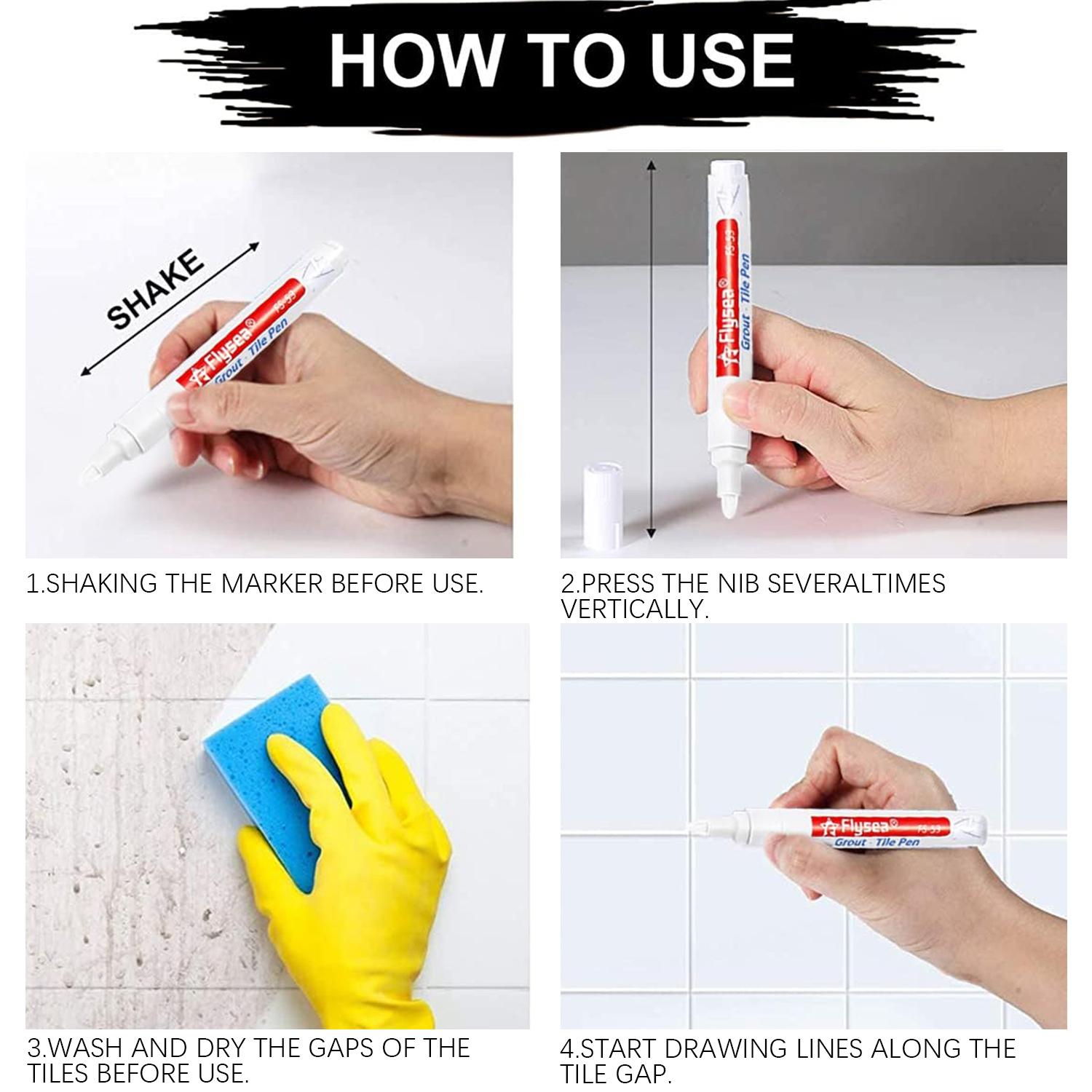3-Pack Tile Grout Pen, Wall Gap Filler Pen, Suitable for Ceramic Floor Bathroom Seam Repair, Repair Solution