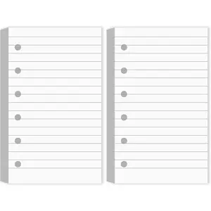 6 Hole Mini Lined Paper Refill 200 Sheets Blank Planner Refills Loose Leaf Papers 3 x 5 Inches for Binders Planner Inserts Mini Ruled Filler Books Memo Papers Notebooks White
