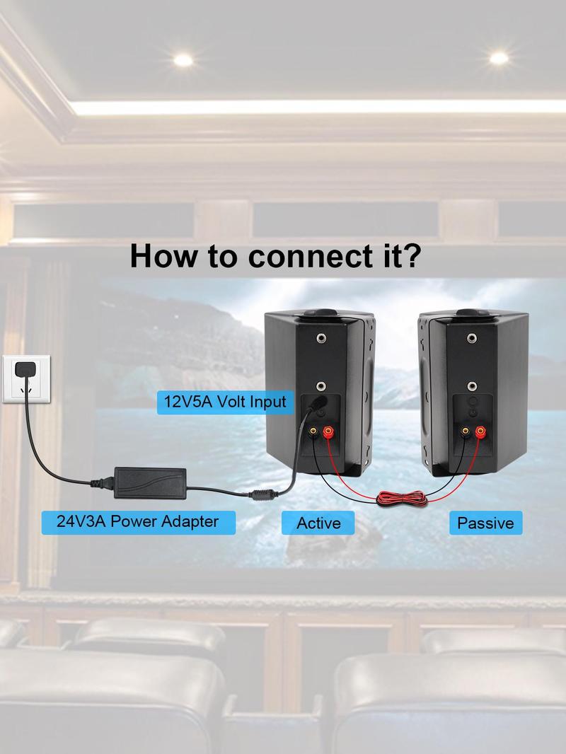 Live-Herdio Waterproof Wall Mount Speaker System Active + Passive Pair Wireless Bluetooth Compatible Indoor/Outdoor Stereo Sound Set with AUX IN--4inches 200 Watts /5.25 Inches 300 Watts /6.5inches 400 Watts Live-Herdio Waterproof Wall Mount Speaker System Active + Passive Pair Wireless Bluetooth Compatible Indoor/Outdoor Stereo Sound Set with AUX IN--4inches 200 Watts /5.25 Inches 300 Watts /6.5inches 400 Watts