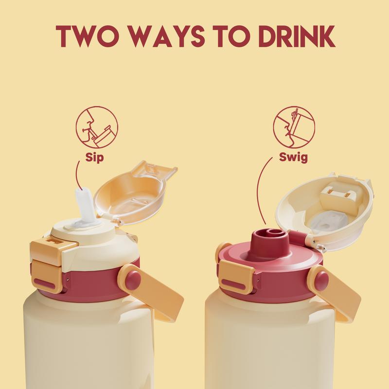 MEOKY 14oz Stainless Steel Cup,Hot Water Mug, Soft Silicone Straw And Direct Drink Spout Design, With Handle And Leak-Proof Lock Lid, BPA-Free, Keep Warm For 34 Hours And Cold For 24 Hours, Suitable For Sports, Office, Travel, And Christmas Gifts