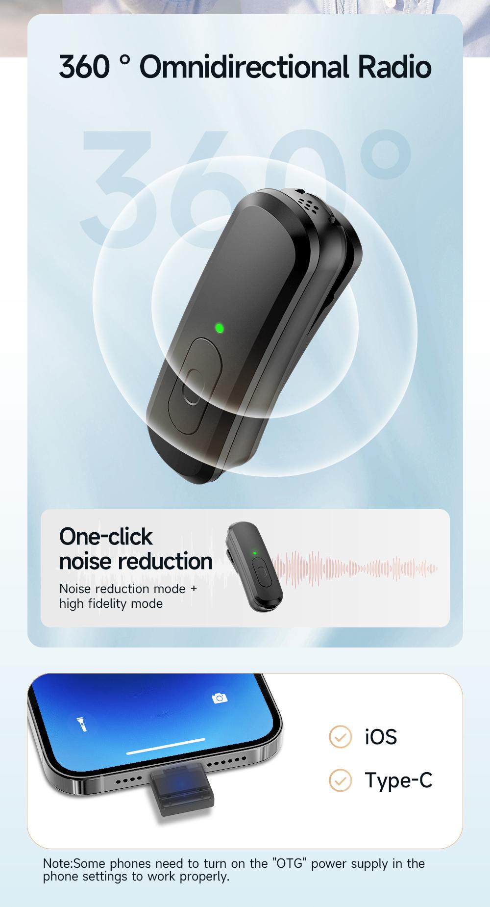 Smart Ai Face Tracking and Wireless Microphone, 3-Axis with 360° Omnidirectional Sound and Noise Reduction, Compatible with iPhone 15/14/13 Pro Max, Samsung, Android, Gopro, Smartphone Vlogging Kit