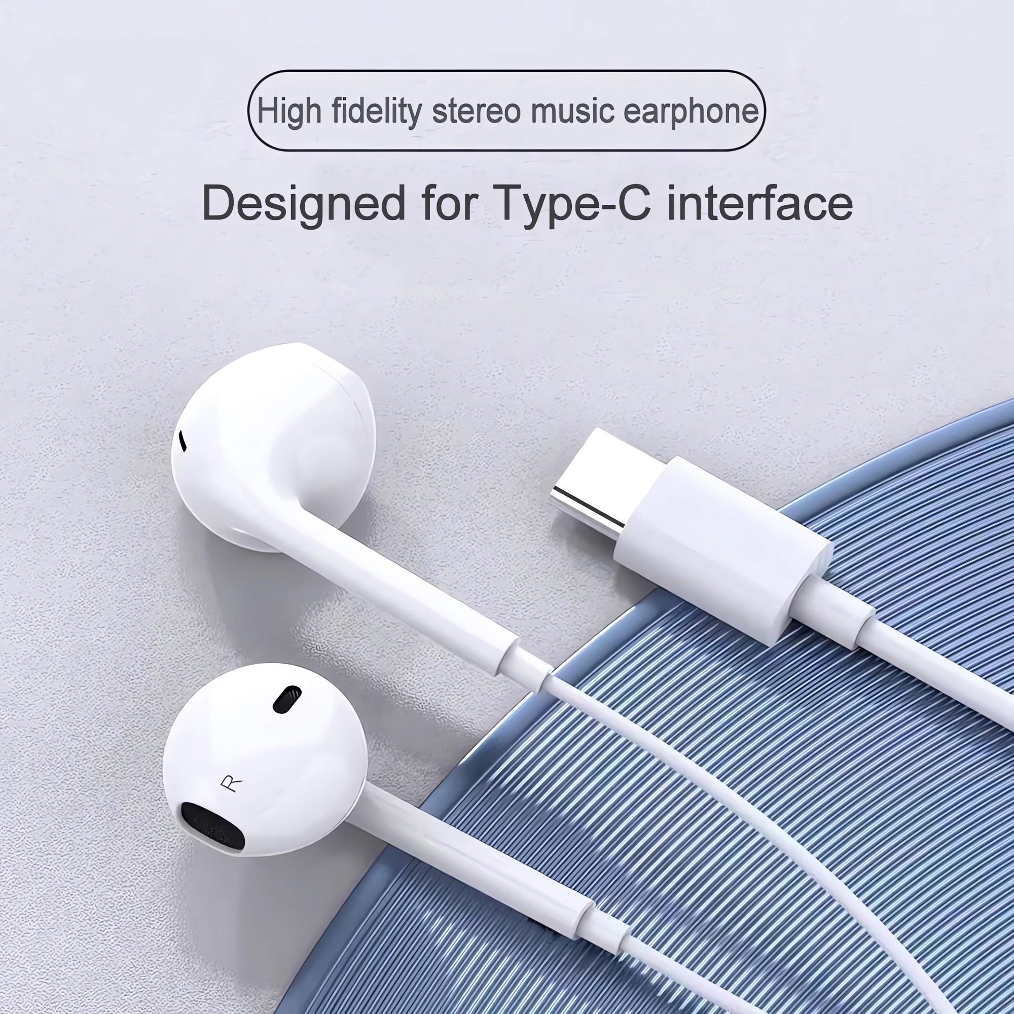 USB C Headphones for Apple 17 Pro Earbuds Type C Wired Earphones with Mic & Remote Control HiFi Stereo for iPhone17 16 Pro/PM/15, iPad Pro, Galaxy S23/S22/S21/Ultra Note 10/20, Pixel 7/6/6