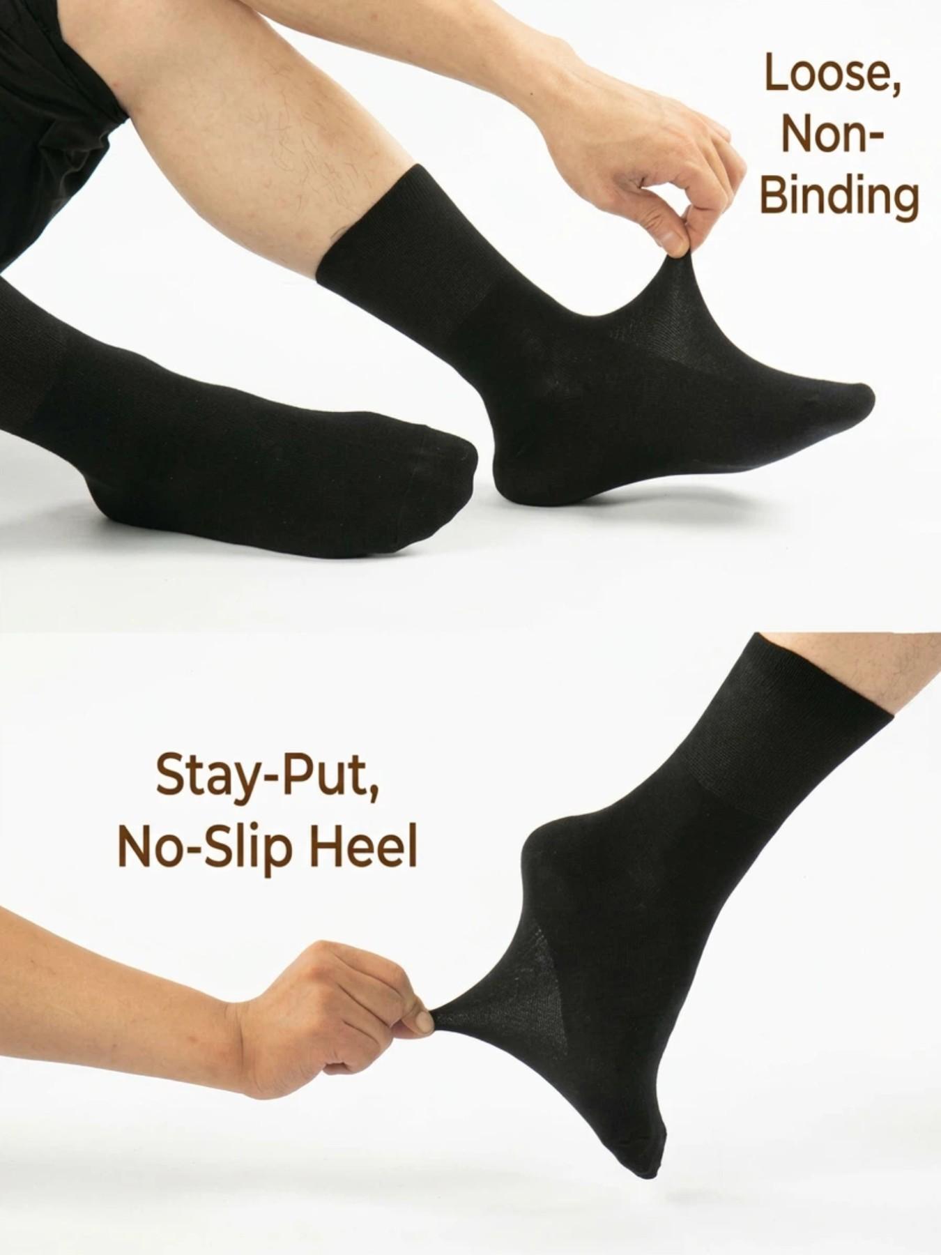 10 pairs of diabetic socks for men and women, comfortable high-stretch knit socks, breathable polyester spandex blend, ideal gift for seniors, loose fit with high elasticity, suitable for all seasons.