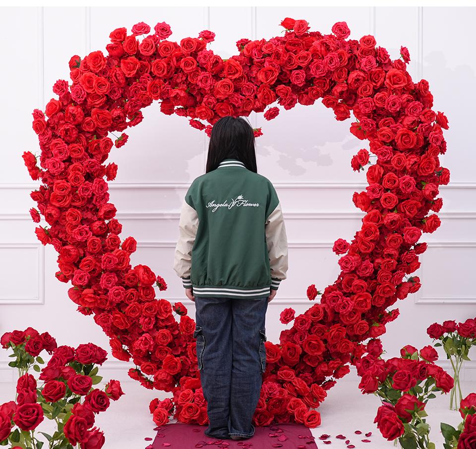 A8869 Luxury Red Rose Floral Arrangement Cloth Base Heart-Shaped Arch Props A8869 Luxury Red Rose Floral Arrangement Cloth Base Heart-Shaped Arch Props