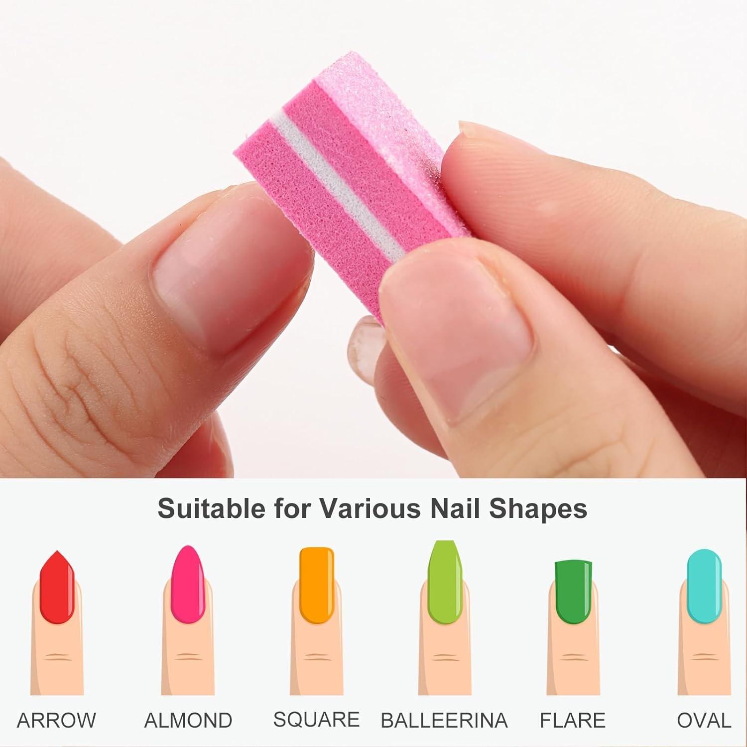 10/25/50pcs lot Double-sided Mini Nail File Blocks Colorful Sponge Nail Polish Sanding Buffer Strips Polishing Manicure Tools