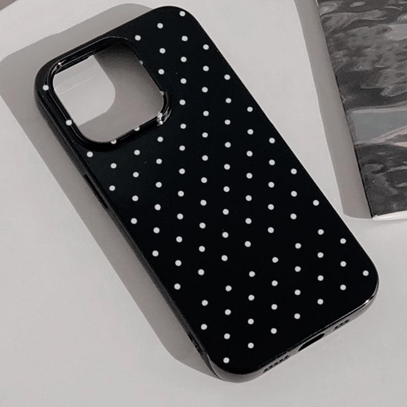 Anti-Drop Shockproof Tpu Protective Phone Case for iPhone Models, Minimalist Style Small Polka Dot Design, Durable Soft Cover Protection