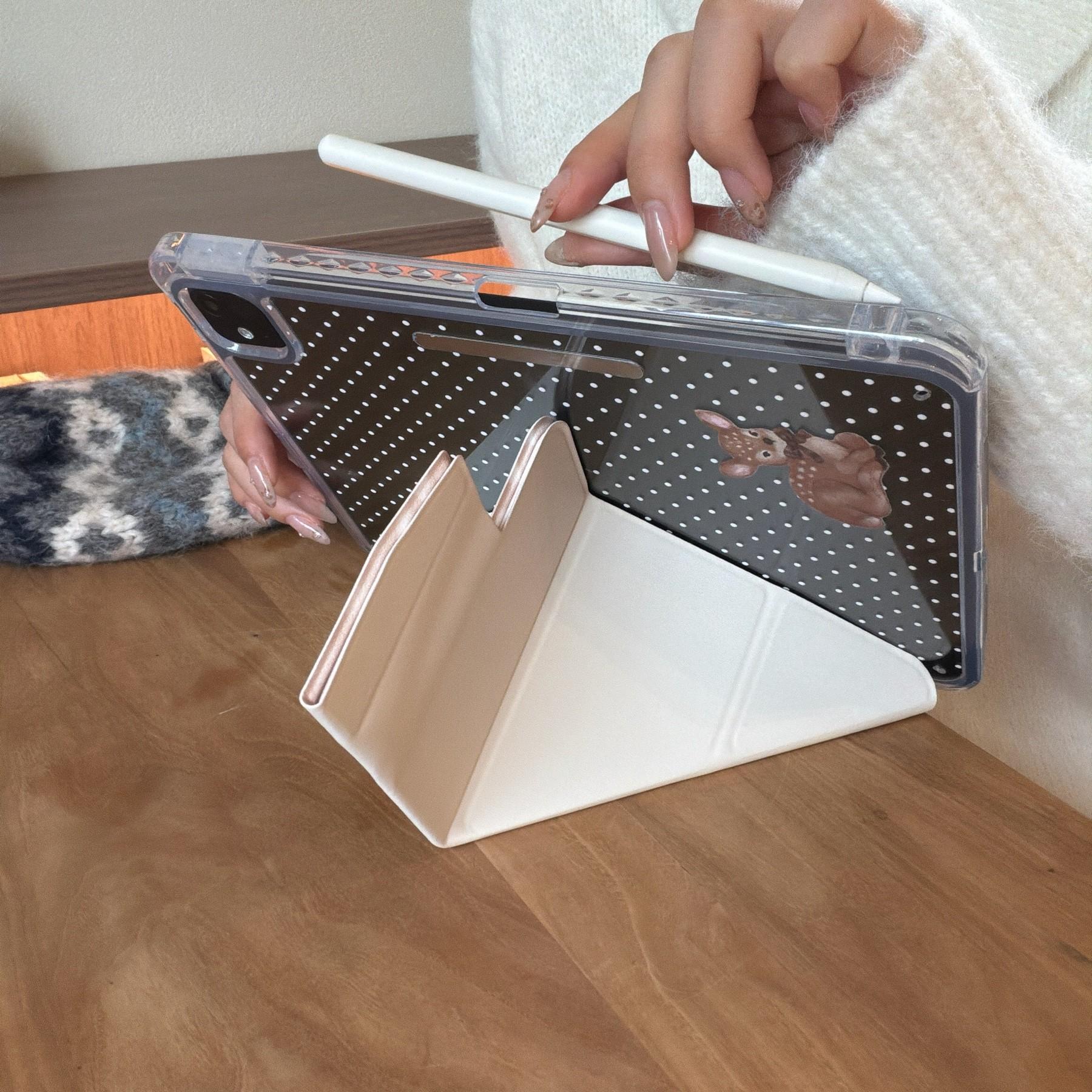 Autumn Winter Deer Spot iPad Case, Pro 11/13 Inch Air 6, Mini 7, Pro 12.9 Inch Acrylic Anti-Drop Protection Cover