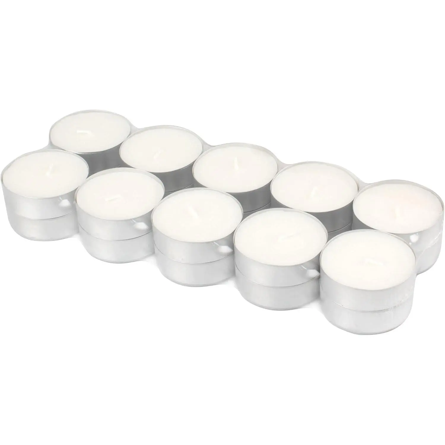 Oversized Tea Light Candles — Extra Long 9 Hour Burn Time, Unscented Long-Lasting Candles for Home Décor & Special Occasions, Pack of 20, White