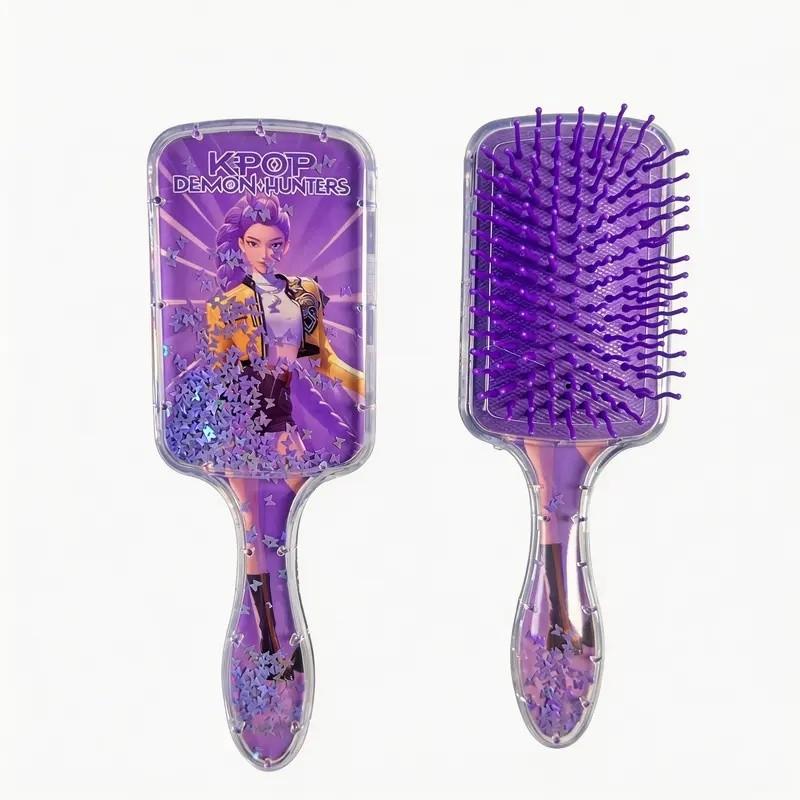 Kpop Hair Comb Square Pad Cartoon Design High-Quality Long Handle Sandfall Styling Brush Universal Hairbrush Fashion Hair Care