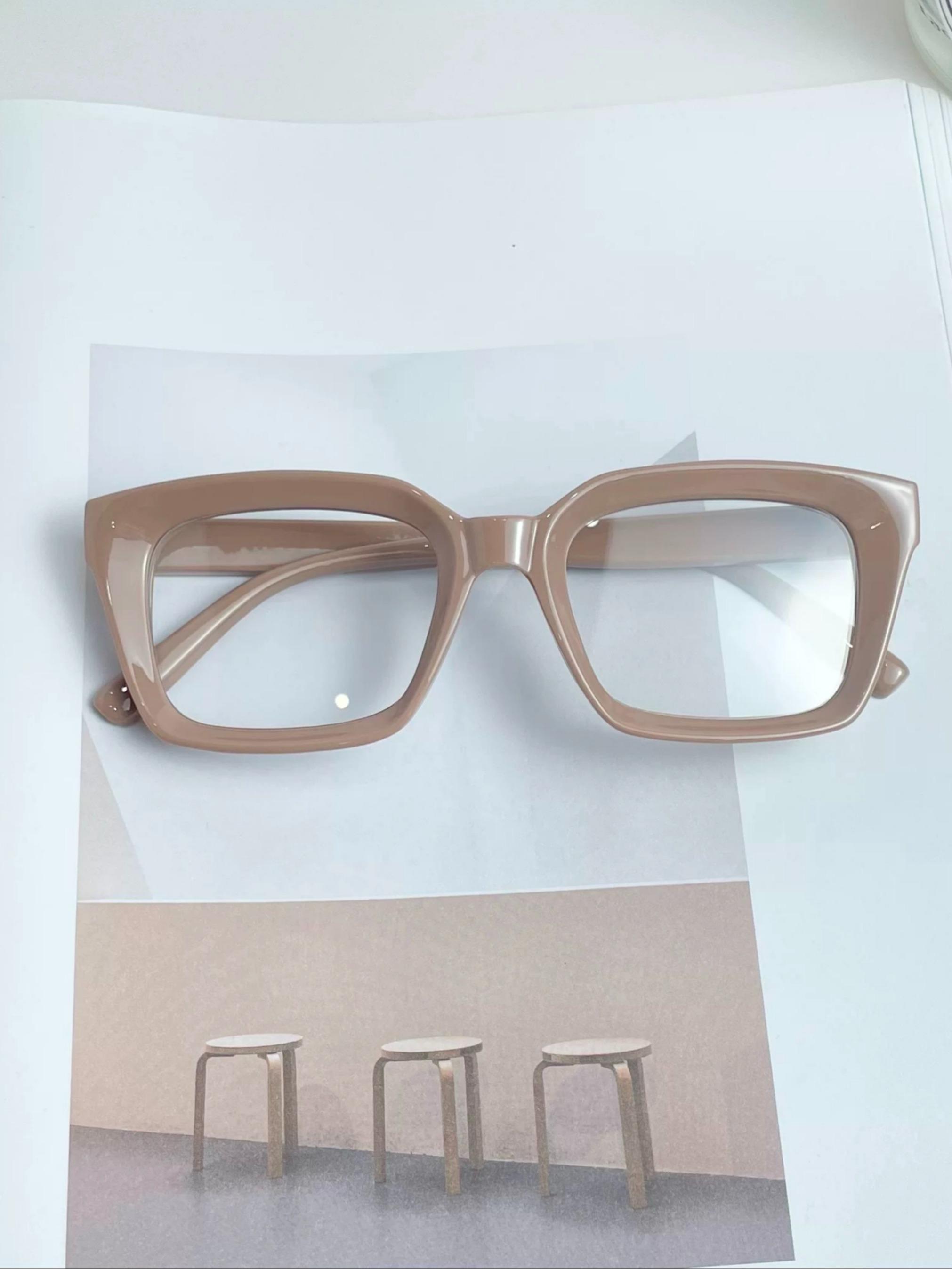 Unisex Square Frame Glasses, Trendy Retro Style, Multi-Color Decorative Eyewear, Perfect for Photoshoots & Street Fashion