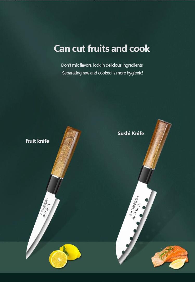 Multi functional kitchen knife 2-piece set, suitable for slicing, diced, and chopped, used for chefs and home kitchens, durable structure, catering to chef enthusiasts