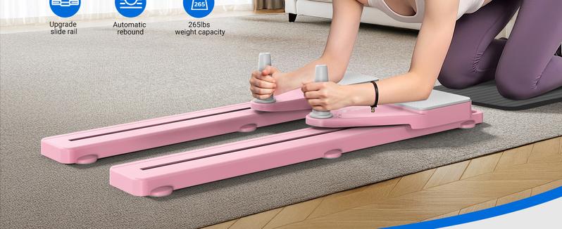 Merach Multi-functional Adjustable Ab Exercise Board,Split Ab Slide Roller Board,Home Pilates Reformer with Knee Mat for Home Gym Core & Ab Strength Training, Abdominal Crunch Machine, Christmas gift