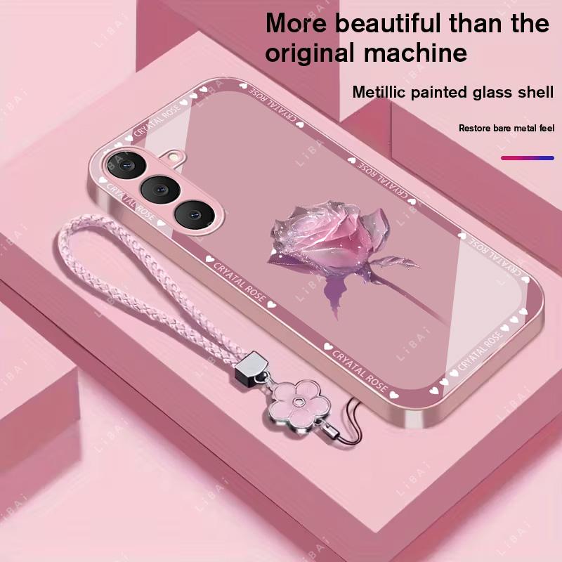 Suitable for [Galaxy S25 Fe] Brand new premium phone case, Free four-leaf clover lanyard，drop-proof and fingerprint-resistant，simple and elegant design，multiple colors available 995