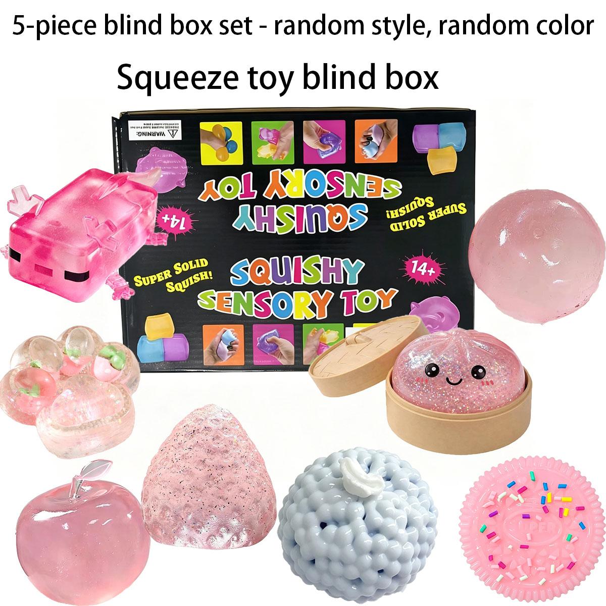 5 Piece Squishy Blind Box Set, Slow Rebound Stress Relief Toy, Soft Q-Tip Fidget Toy, Kids Anxiety Relief Sensory Toy, Party Gift, Birthday Gift