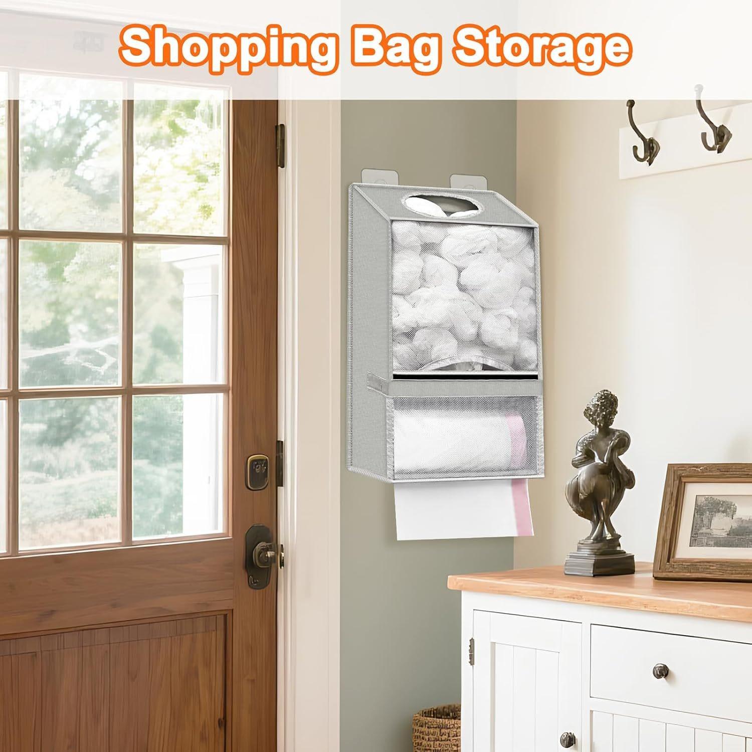 Large Plastic Bag Organizer Rack, Wall-Mounted Design, Oxford Fabric Material, Ideal for Kitchen/bathroom/laundry Room