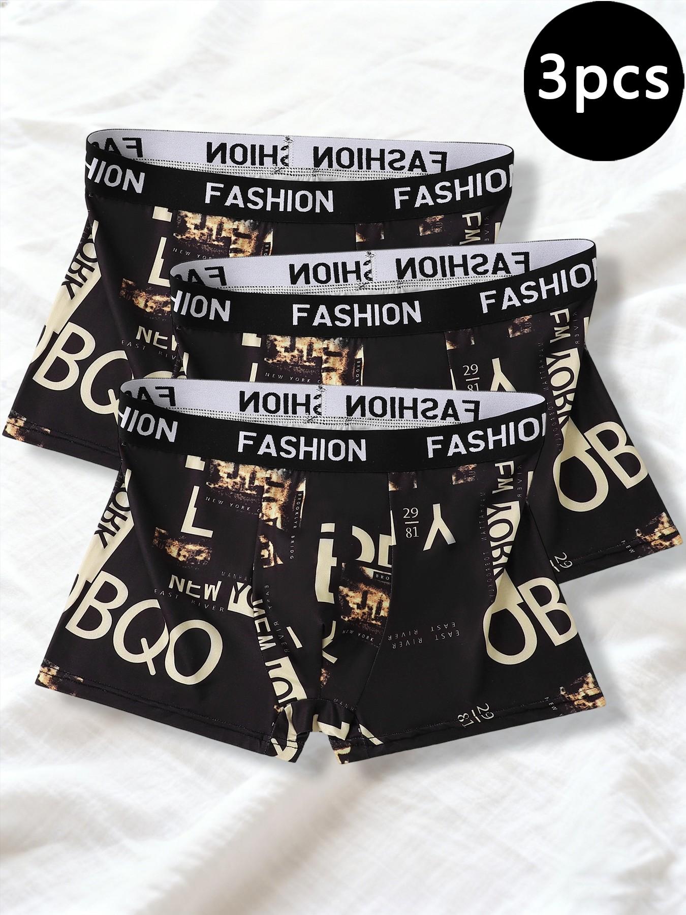 Black gold trendy men's belt-style underwear, personalized letter printed breathable underwear, full of handsomeness
