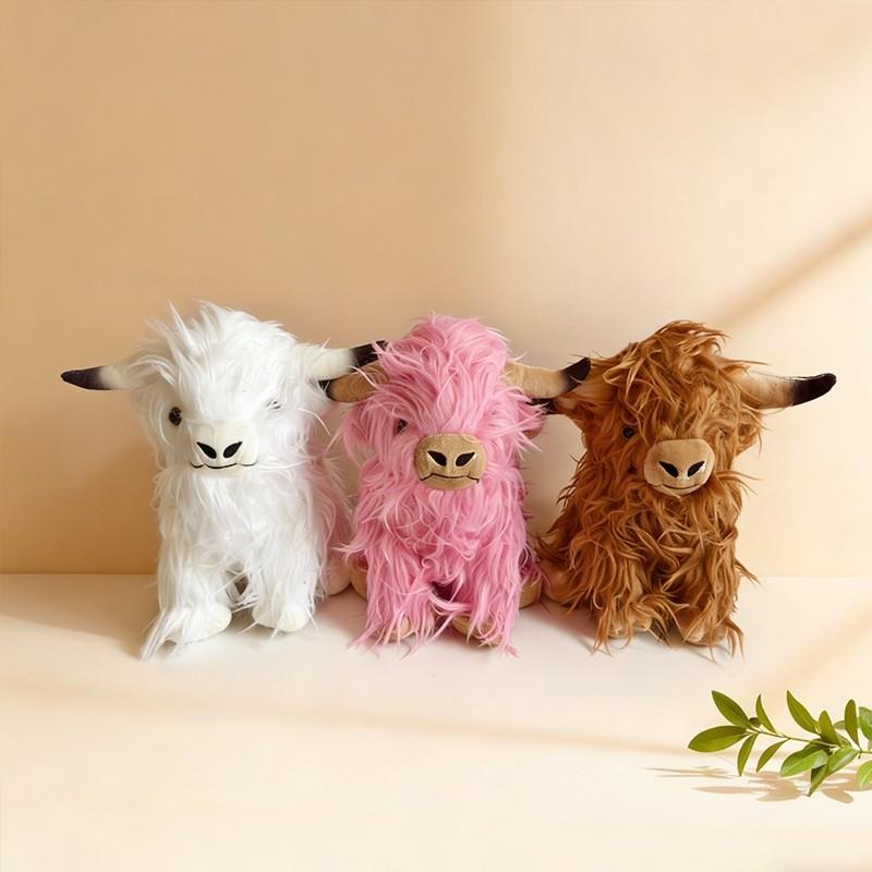 New Arrival 10-Inch Highland Cow Plush Toy, Three Color Options, Perfect Gift for Children, Essential Holiday Present Choice