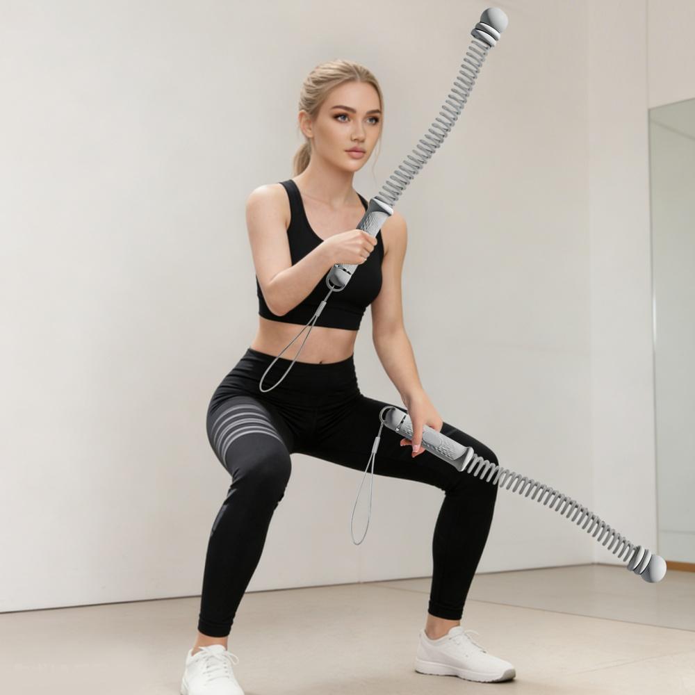 Gray 2PCS Ropeless Weighted Battle Ropes Portable Workout Fitness Equipment for Home Apartment Travel Outdoor Training for Men Women Fitness Beginners