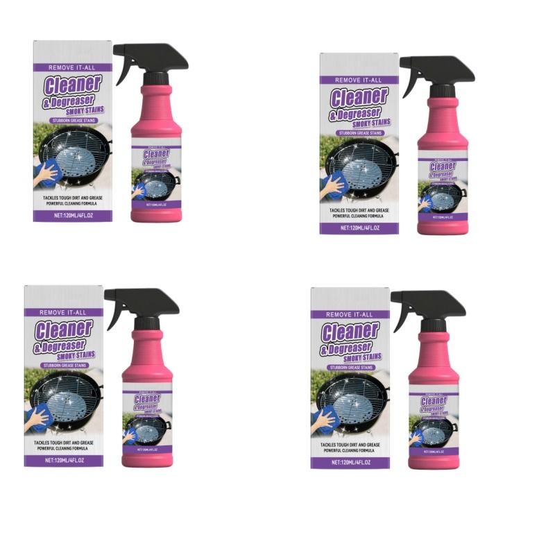 120ML BBQ Non-toxic, Heavy Duty, No Residue Grill Cleaner Degreaser Spray, All-Purpose Smoky Stain & Grease Remover, Fast-Acting Deep Cleaning Formula 120ML BBQ Non-toxic, Heavy Duty, No Residue Grill Cleaner Degreaser Spray, All-Purpose Smoky Stain & Grease Remover, Fast-Acting Deep Cleaning Formula
