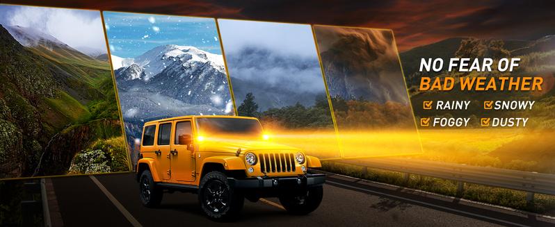 NAOEVO 4 Inch LED Pod Lights, Spot Flood Amber Lights with 2 Leads Wiring Harness, Cube Pods for Truck, Boat, ATV, UTV, 2 Pcs (Amber)