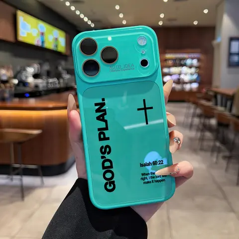 Colorful God's Plan Christian Phone Case, Soft Touch Glossy Crystal Phone Accessory, Ultra Thin Protective Cover with Detachable Lens Protective Film, Suitable for iPhone 18 Promax 17 Air, 16,15,14,13 Christian Phone Cases-ZQ343
