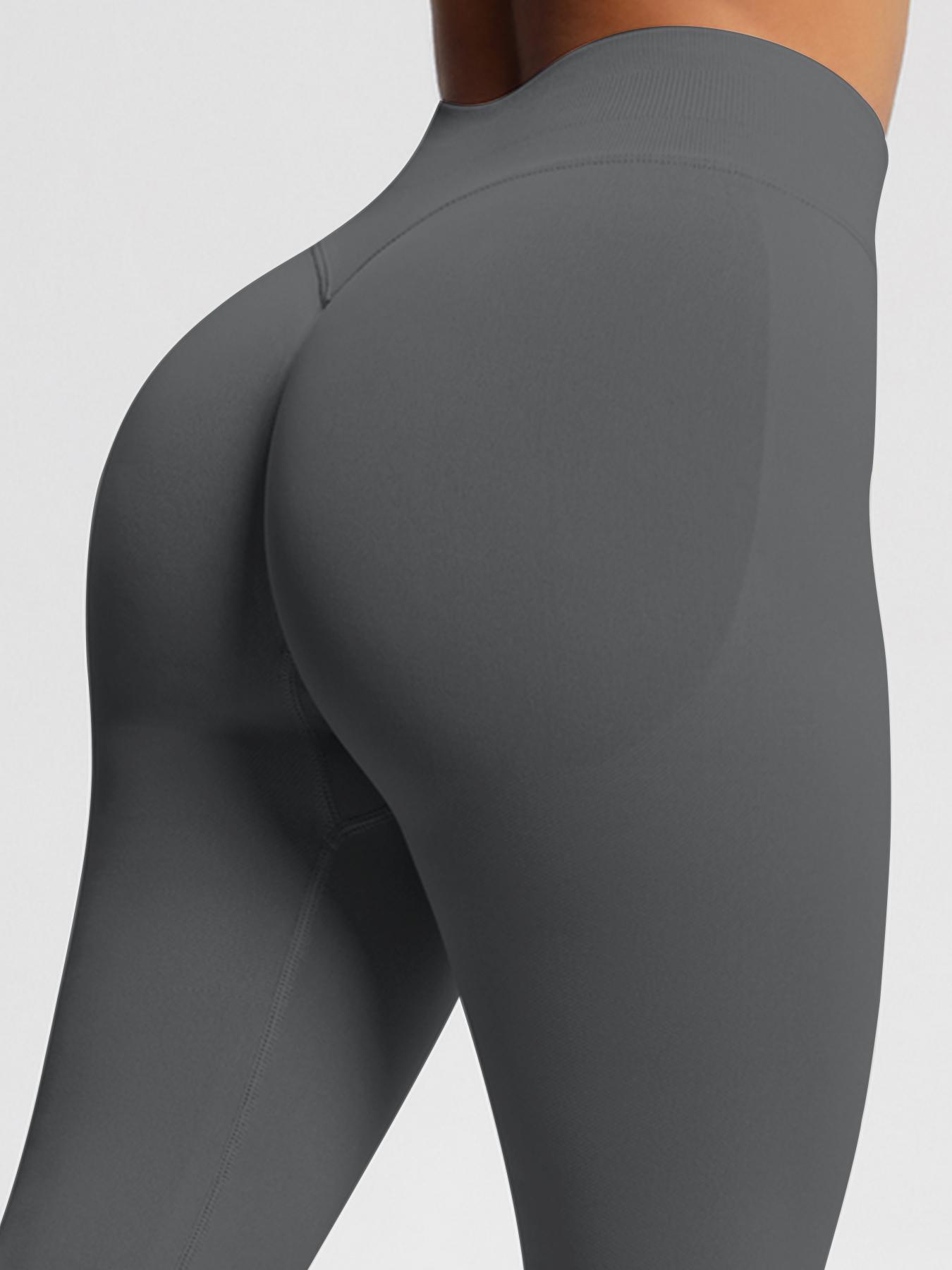 2-piece women's seamless peach-shaped high-waisted yoga leggings with hidden buttock-lifting design High-waisted waist-cinching fitness training sports running leggings Tight-fitting breathable athletic base layer leggings Skinny Yoga Bottoms