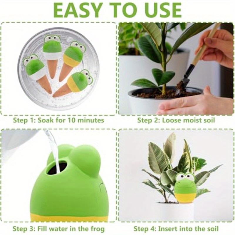 4-piece terracotta self-watering tip: automatic plant watering device, continuous water supply system with slow-release wet balls, garden irrigation tools, interesting gardening supplies, high-quality terracotta materials and humidity control.