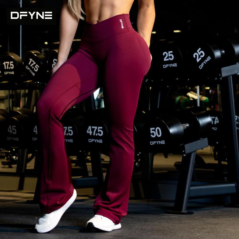 2026 DFYNE Vision Flares Women’s Workout Pants| Regular Length Flare Leg Yoga Pants| Full Logo Activewear
