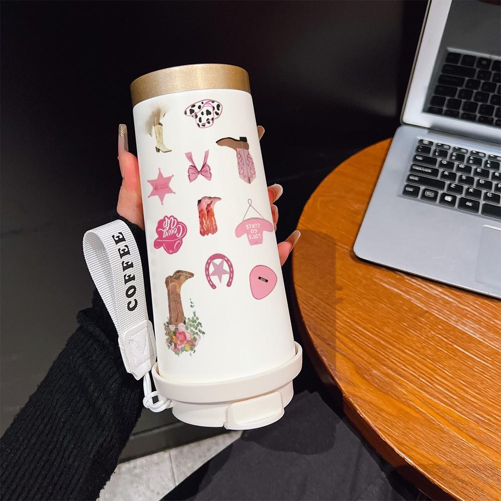 Abstract Boot Pattern Coffee Cup, Portable Insulated Tumbler, Keeps Drinks Hot/cold, Boho Style, Ideal for Office, Travel, Sports