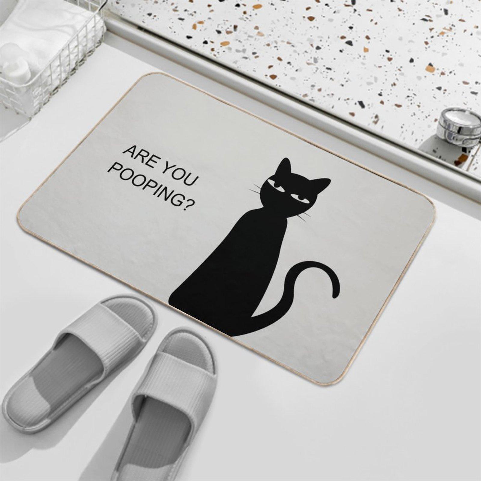 Quick-Dry Bath Mat "ARE YOU POOPING" Bathroom Mat-Ultra-Absorbent Thin Diatomite Bath Mat-Rubber Backing Non-Slip,Machine Washable and Mildew-Resistant Rug for Shower,Kitchen,Laundry Room, Easy Cleaning—15.7 x 23.6 in / 40 x 60 cm