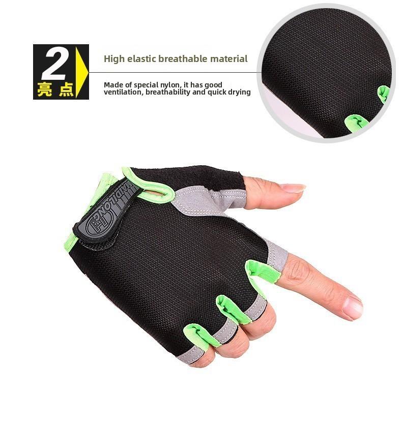 Unisex Half-Finger Cycling Gloves - Sports Accessories with Breathable Mesh Polyester, Elastane, Thin Thickness, Anti-Slip Grip, UV Protection, Wear Resistant for Workouts, Sizes S-XL