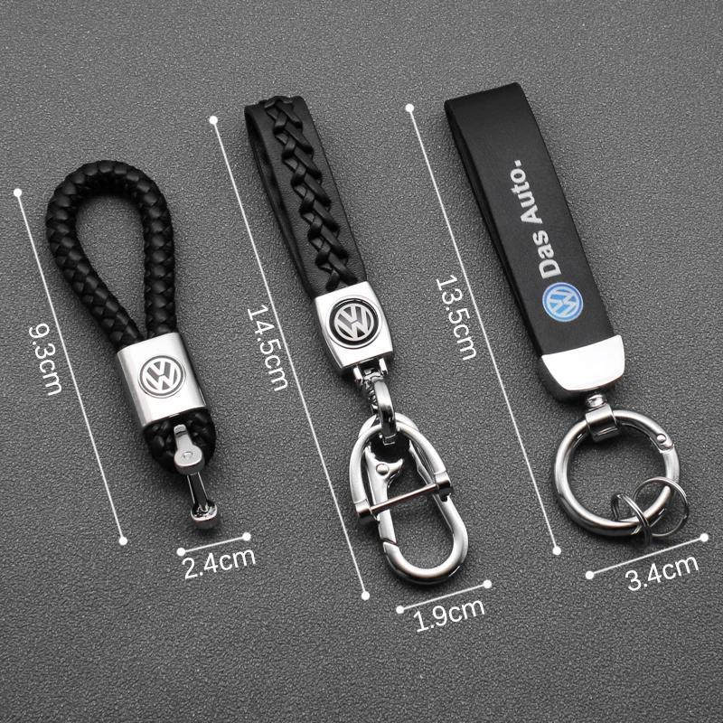 1PCS Volkswagen Keychain Key Ring & Key Case GTI Style Leather Metal Key Chain For VW Golf Polo Passat Tiguan Lavida Bora Auto Accessories Gift