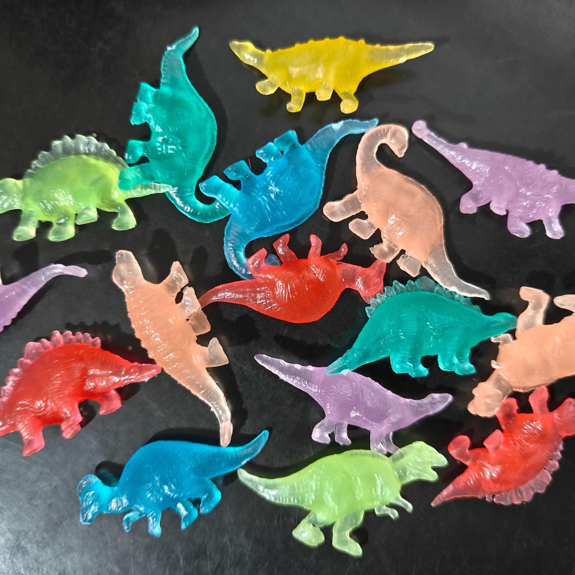 Mini Solid Color Dinosaurs, 25 Glow-In-The-Dark Soft Gel Models, 5cm Realistic Toys, Durable, Washable, Perfect for Classroom, Home, Parties