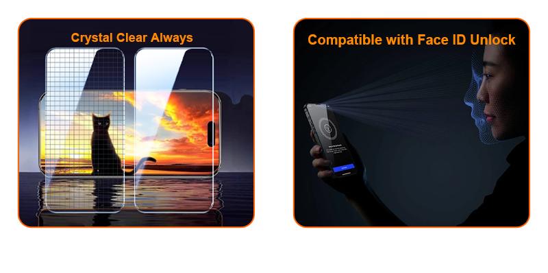 One Fish 360° Privacy Screen Protector 2 Pack, For iphone, Up, Down, Left, Right Privacy,Drop Protection, Cell Phone Accessories.
