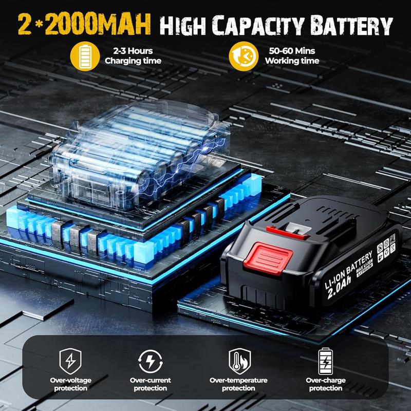 2-IN-1 Cordless Pole Saw & 6'' Mini Chainsaw, 2 Pack  Battery Powered Pole Saw, Telescoping Electric Pole Chainsaw, Angle Adjustable Electric Pole Saws for Tree Trimming, Wood Cutting