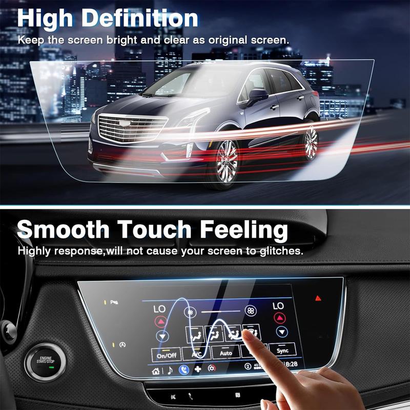 Canvcle 2 Pack Screen Protector for 2017-2024 2025 Cadillac XT5 and 2020-2025 XT6 8-Inch Touchscreen, 2025 Cadillac XT5 Accessories Navigation Protective Cover Tempered Glass Anti Glare Durable Smooth Protection