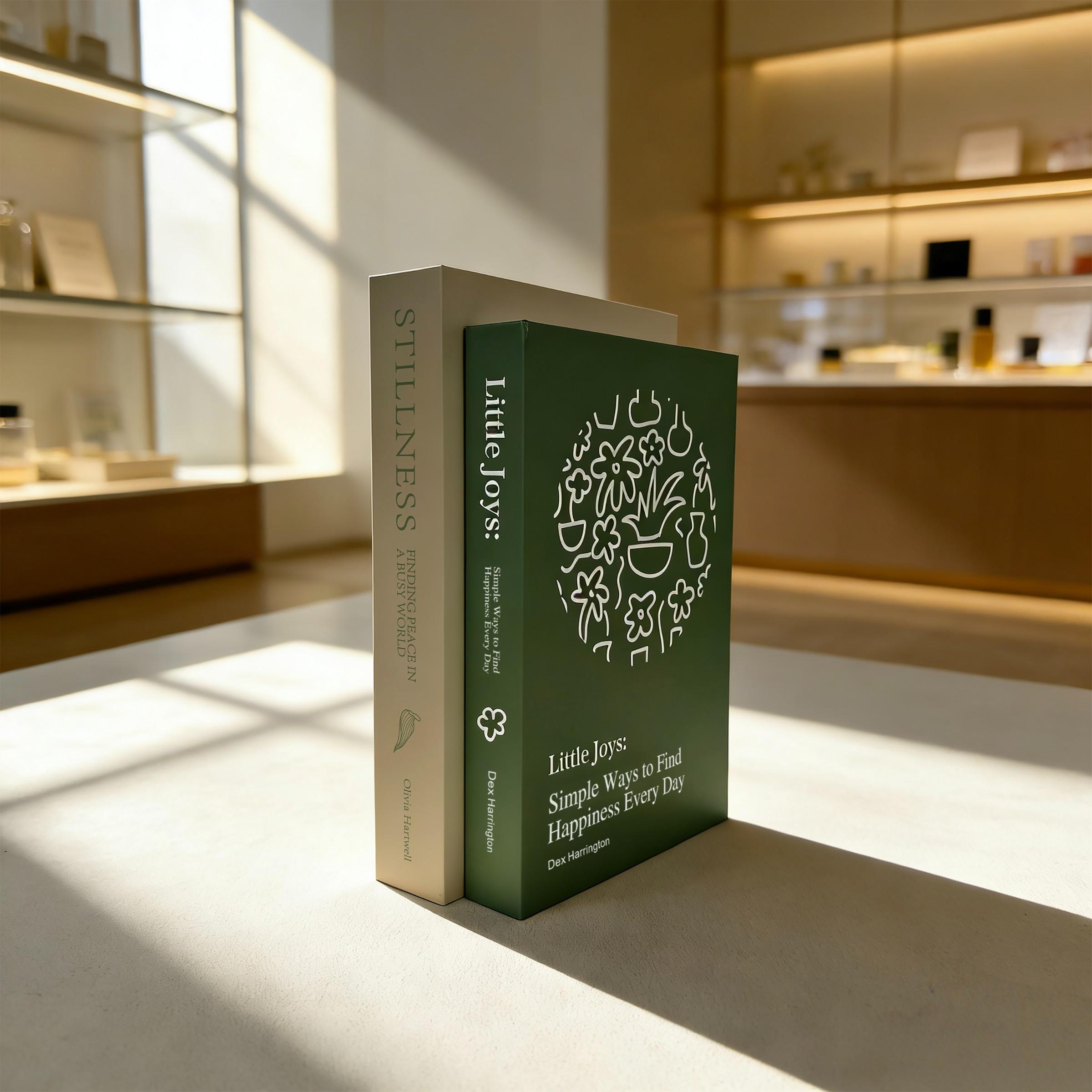 2pcs Simulated Bookends Home Decor, Foldable Fake Books, Stackable Prop for Bedroom Living Room Study, Photography Props, Holiday Decoration