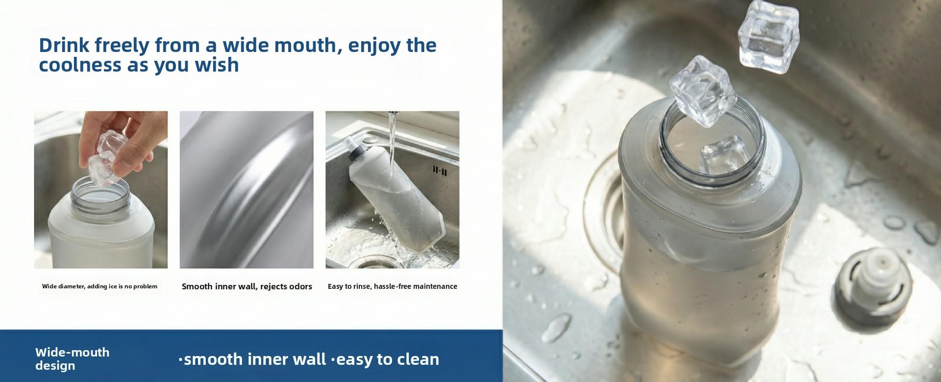 Eco-friendly, non-toxic, foldable soft water bottle for outdoor cycling and running, silicone rotating TPU squeeze-type portable sports water bottle