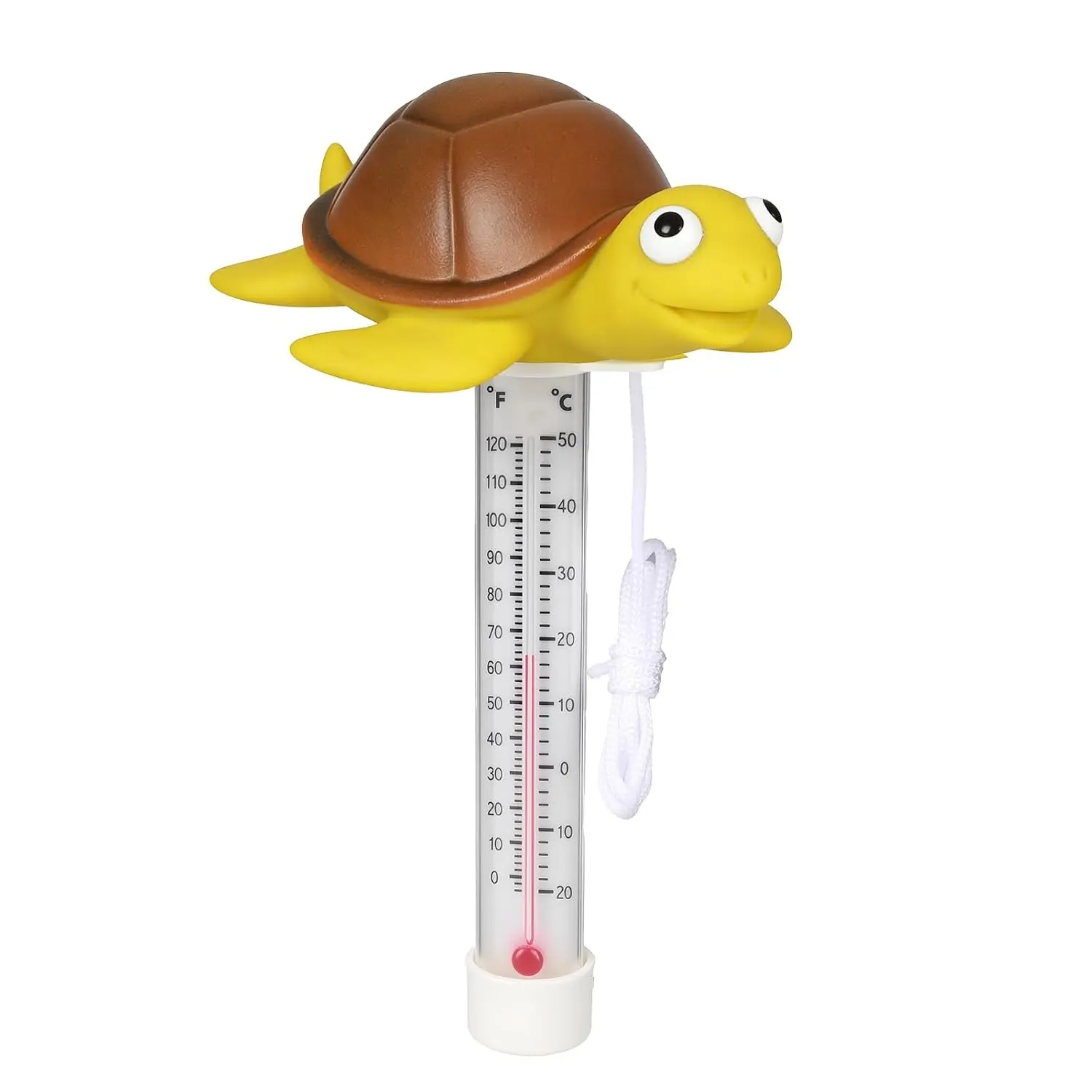 Floating Pool Thermometer, Large Size Easy Read for Water Temperature with String, Shatter Resistant Floating Thermometer for Swimming Pools, Spas, Hot Tubs, Bathtubs and Aquariums