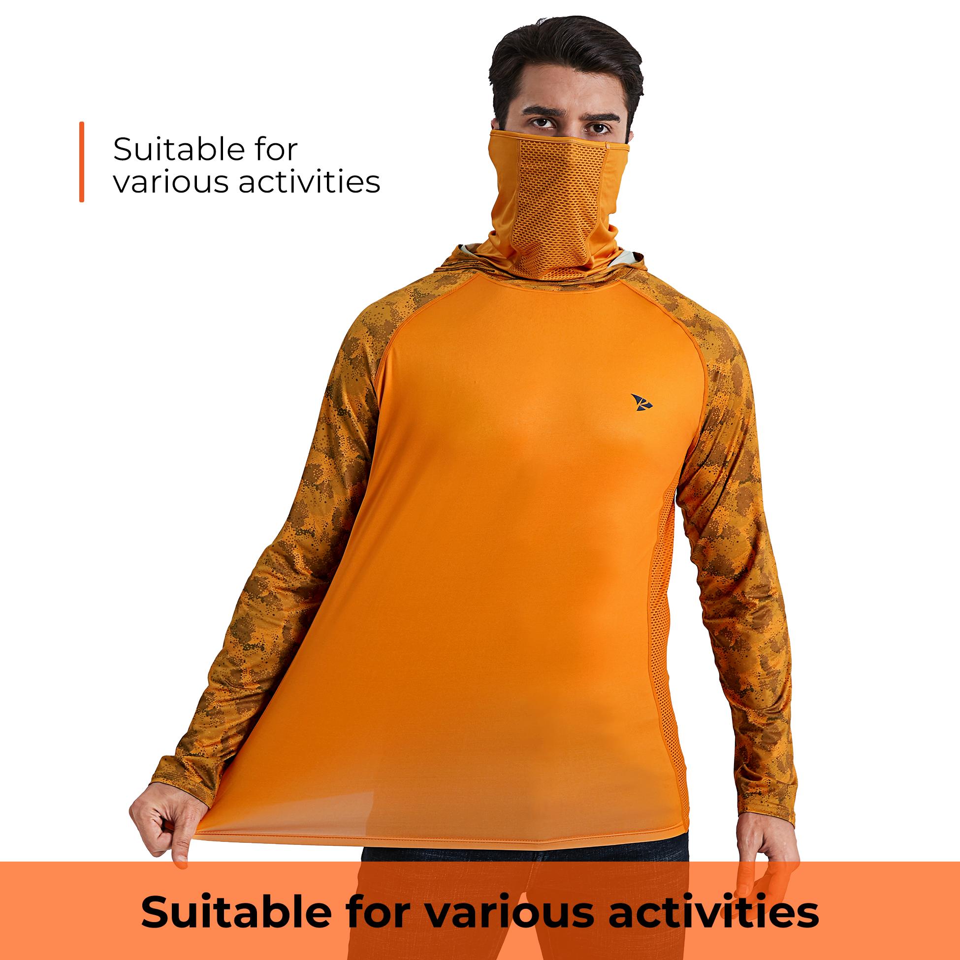 RODEEL 915 Sun Hoodie Shirts w/ Mask Neck Gaiter Men UPF 50+ UV Protection Long Sleeve Lightweight Quick Dry Moisture Wicking Breathable Cooling Athletic Activewear for Outdoor Sport Fishing Boating Hiking Cycling Construction Roofing Farming Tree Service RODEEL 915 Sun Hoodie Shirts w/ Mask Neck Gaiter Men UPF 50+ UV Protection Long Sleeve Lightweight Quick Dry Moisture Wicking Breathable Cooling Athletic Activewear for Outdoor Sport Fishing Boating Hiking Cycling Construction Roofing Farming Tree Service