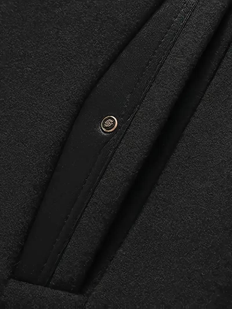 Men's Winter Overcoat Casual Warm Jacket Detachable Collar Thickened Autumn and Winter Coat with Pockets Non-Stretch Fabric Coat for Men Jacket