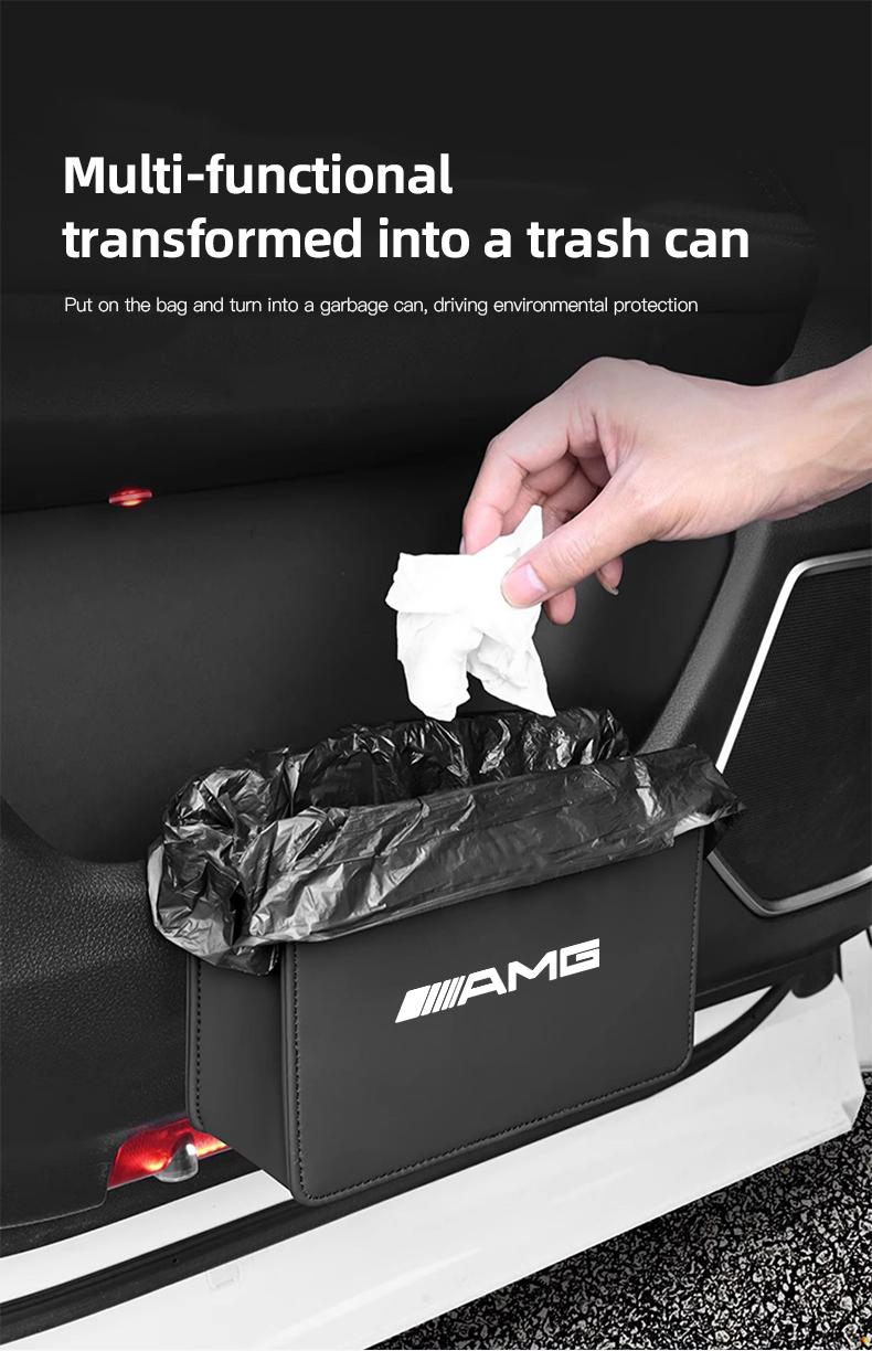 Car Leather Storage Box Foldable Auto Organizer Bag For Mercedes Benz AMG GLE GLS CLA CLE GLC CLS GLA W223 W213 W206 W464 W247 W167 W166 W222 W205 W204 W177 W246 W212 W221 W463
